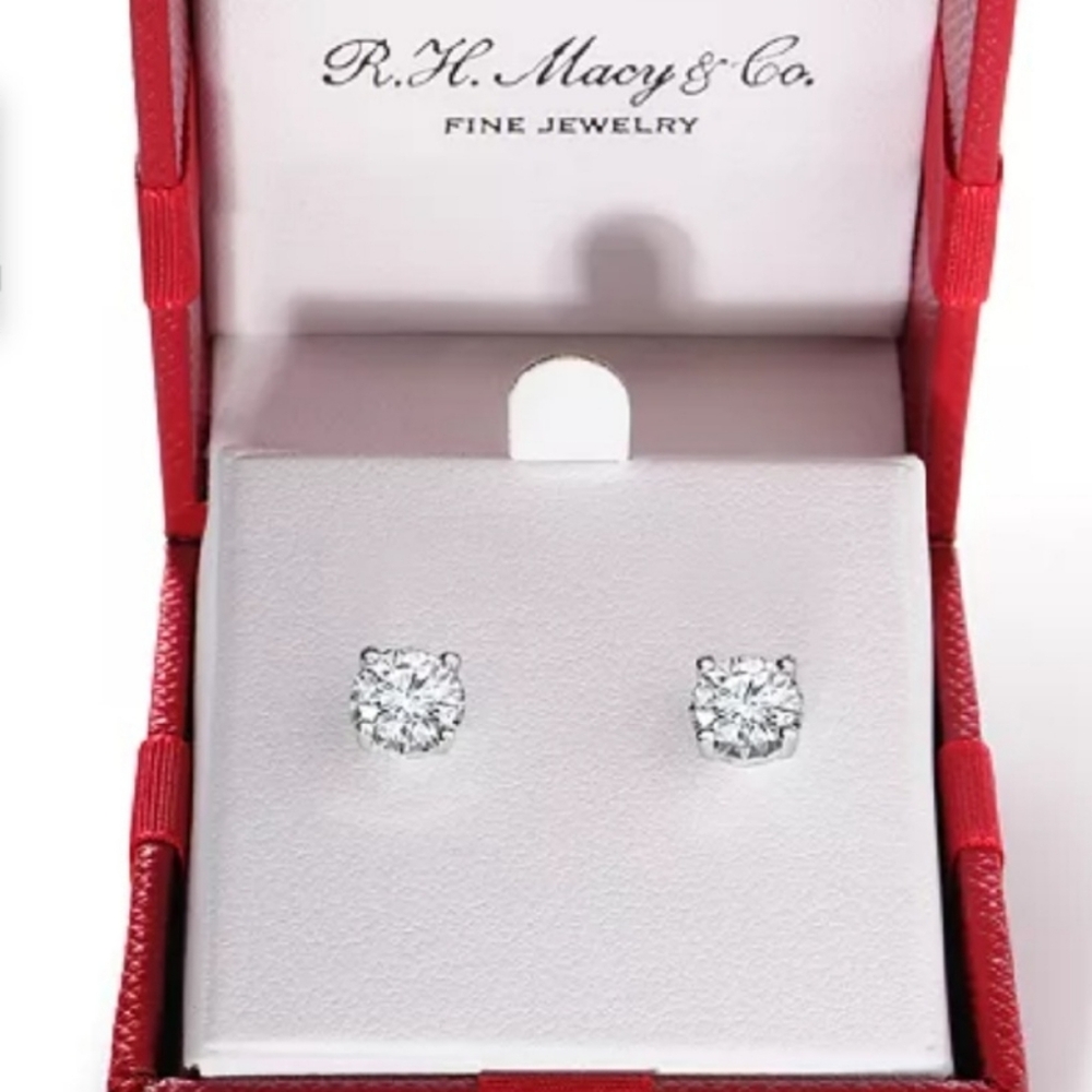 Macy's Dazzling Silver Stud Earrings